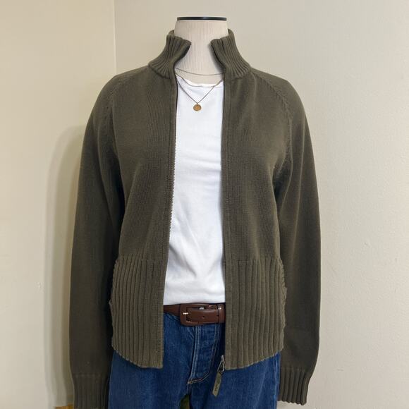 Ralph Lauren Knit Sweater 100% Cotton Full-zip Cardigan Sz M - Picture 3 of 6